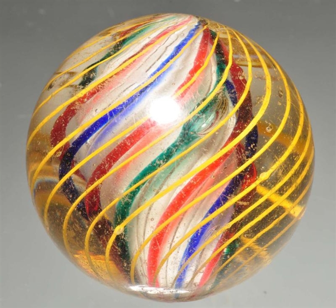 THREE STAGE SOLID CORE SWIRL MARBLE.              