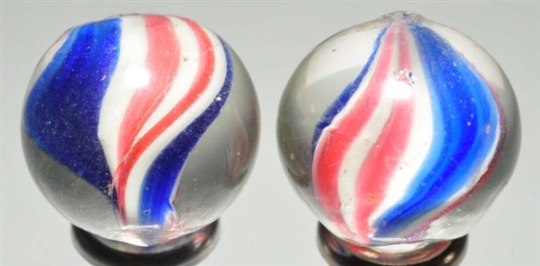 LOT OF 2: PEPPERMINT SWIRL MARBLES.               