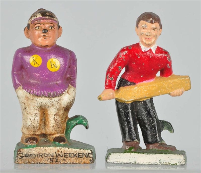 CAST IRON DINKY DAN & HANDY HANS BOTTLE OPENERS.  