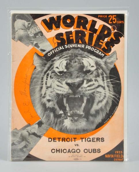 1935 TIGERS-CUBS WORLD SERIES PROGRAM.            