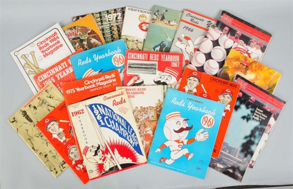 LARGE LOT OF 1960S-70S CINCINNATI REDS YEARBOOKS. 