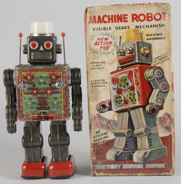 TIN MACHINE ROBOT BATTERY-OPERATED TOY.           
