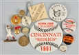 LOT OF 13: VINTAGE BASEBALL PINS & BUTTONS.       