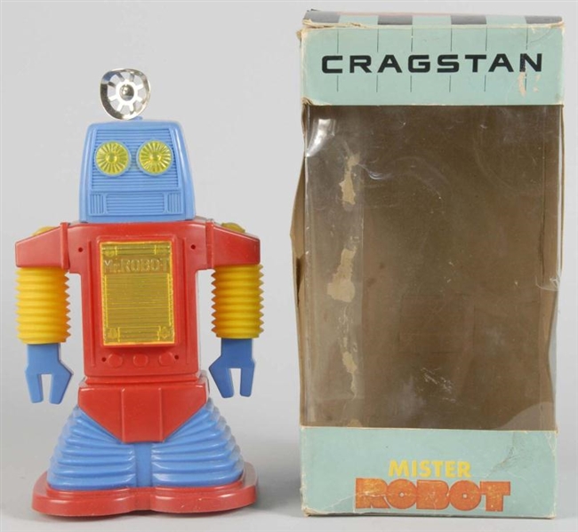 PLASTIC CRAGSTAN MR. ROBOT BATTERY-OPERATED TOY.  