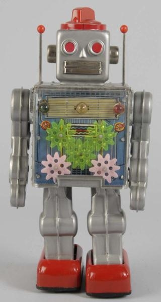 TIN GEAR ROBOT BATTERY-OPERATED TOY.              