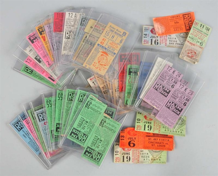 LOT OF APPROXIMATELY 35: BASEBALL TICKET STUBS.   