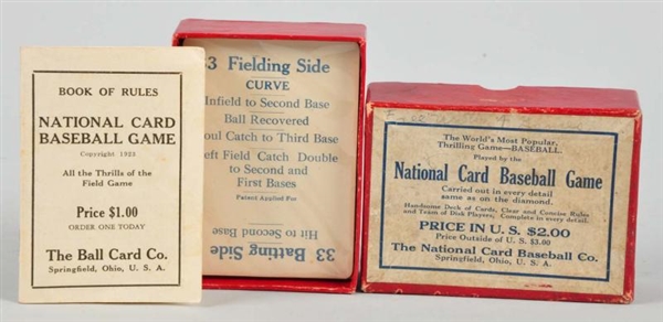 VINTAGE NATIONAL CARD BASEBALL GAME.              