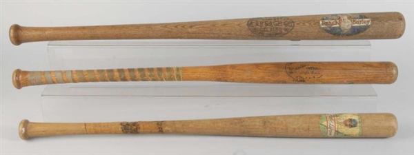 LOT OF 3: VINTAGE BASEBALL BATS.                  