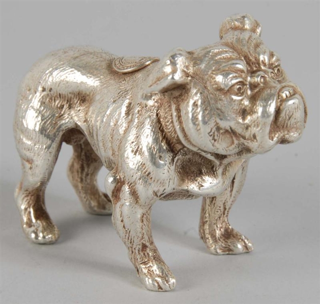 HANDSOME DAN BULLDOG SILVER PLATED MASCOT.        