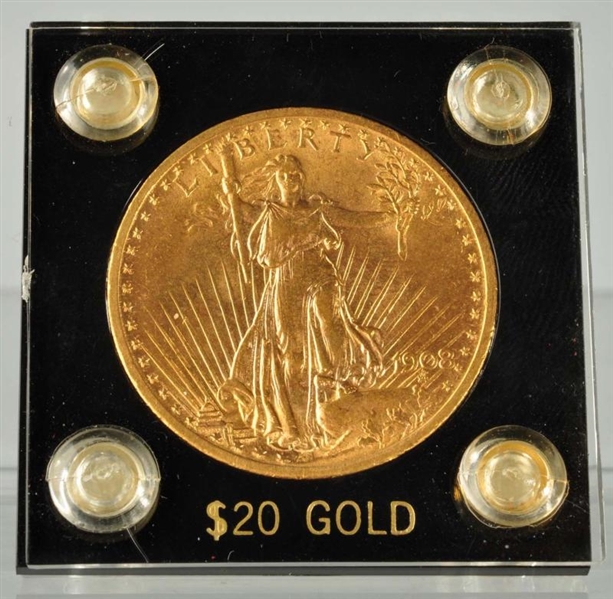 1908 ST. GAUDENS $20 DOUBLE EAGLE GOLD COIN BU.   