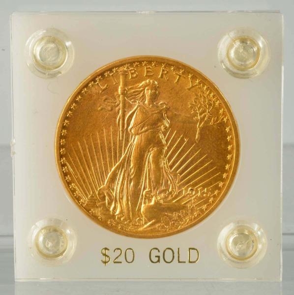 1915 ST. GAUDENS $20 DOUBLE EAGLE BU GOLD COIN.   