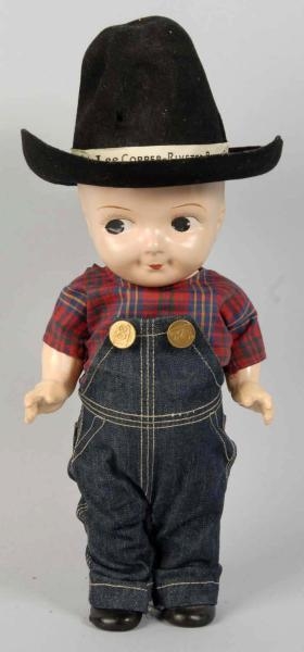 VINTAGE COMPOSITION BUDDY LEE ADVERTISING DOLL.   