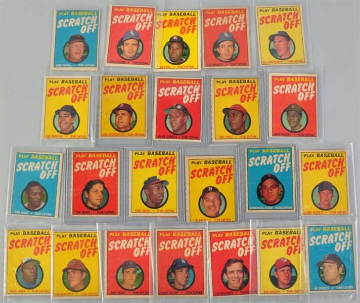 LOT OF 23: TOPPS SCRATCH OFF BASEBALL CARDS.      