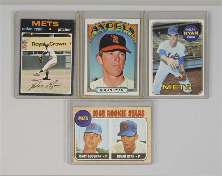 LOT OF 4: TOPPS NOLAN RYAN BASEBALL CARDS.        