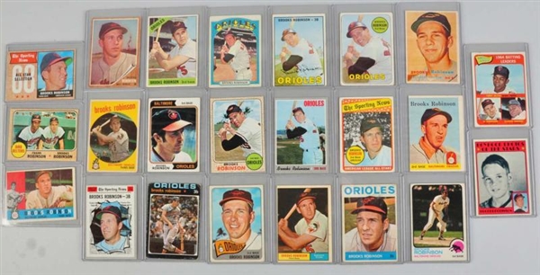 LOT OF 23: TOPPS BROOKS ROBINSON BASEBALL CARDS.  