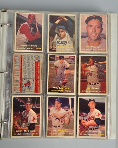 APPROXIMATELY 350 TOPPS 1957 BASEBALL CARDS.      