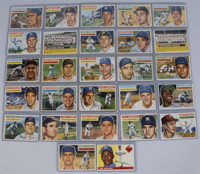 LOT OF 78: TOPPS 1956 BASEBALL CARDS.             