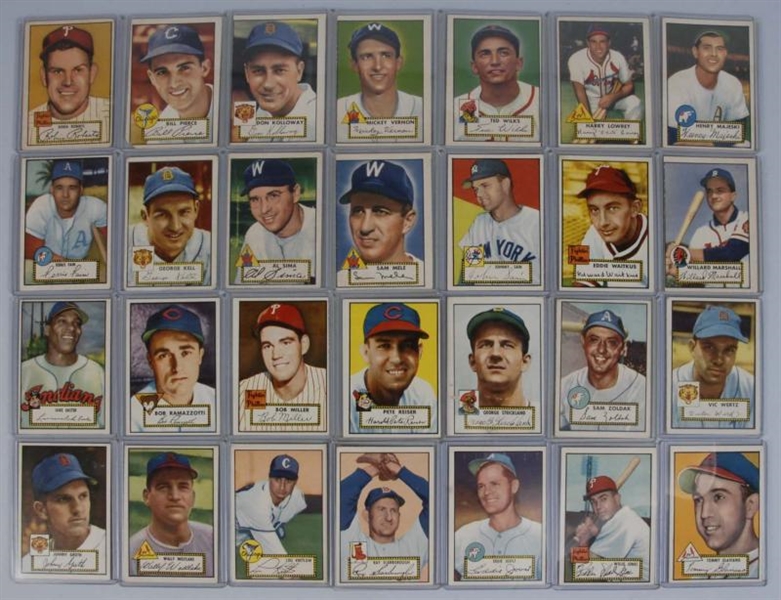 LOT OF 66: TOPPS 1952 BASEBALL CARDS.             