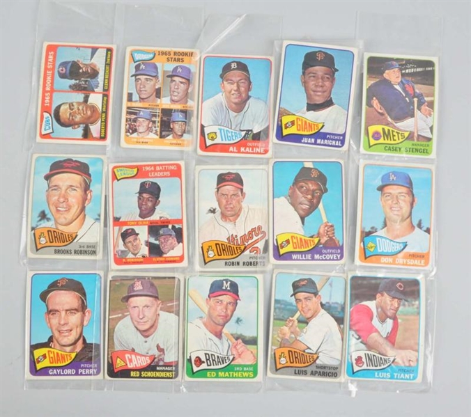 Lot Detail - LOT OF 15: TOPPS 1965 BASEBALL CARDS.