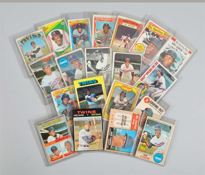 LOT OF 20: ROD CAREW BASEBALL CARDS.              