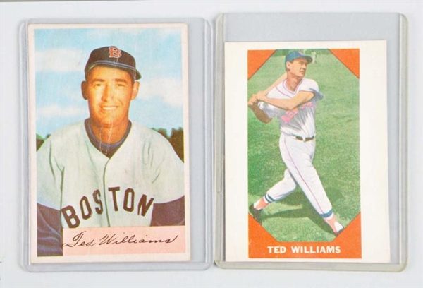LOT OF 2: TED WILLIAMS BASEBALL CARDS.            