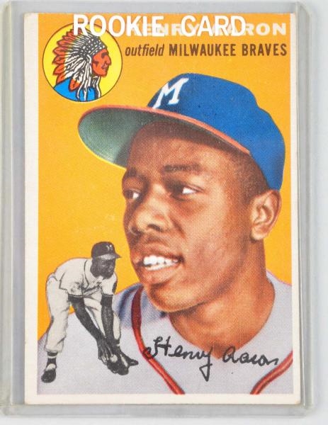 TOPPS ROOKIE HENRY AARON 1954 BASEBALL CARD.      