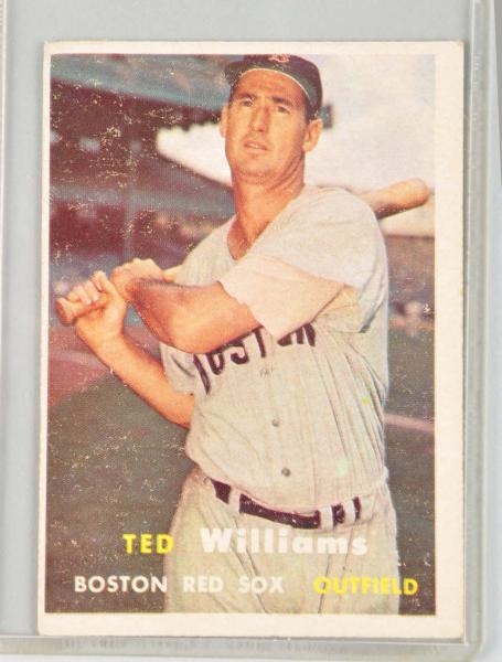 TOPPS 1957 TED WILLIAMS BASEBALL CARD.            