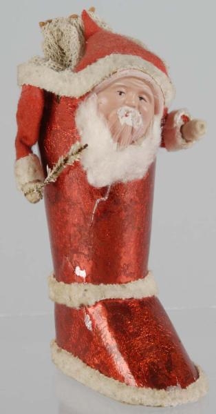 JAPANESE SANTA IN STOCKING CANDY CONTAINER.       
