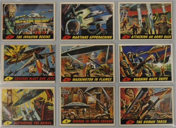COMPLETE SET OF TOPPS MARS ATTACKS GUM CARDS.     
