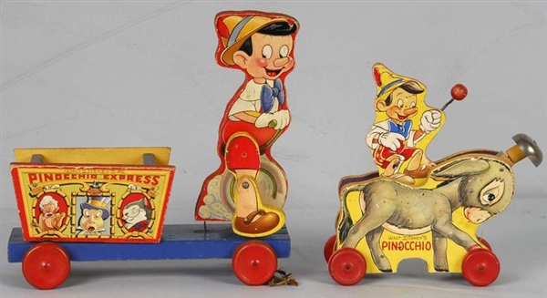 LOT OF 2: FISHER PRICE DISNEY PINOCCHIO PULL TOYS 