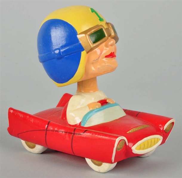 RACE CAR DRIVER BOBBING HEAD DOLL.                