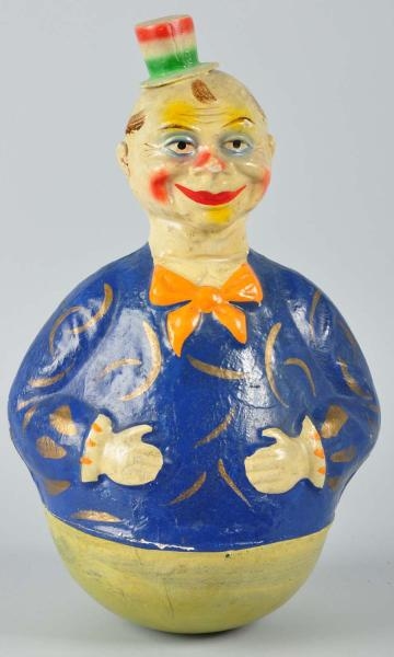 PAPER MACHE CLOWN ROLY POLY TOY.                  