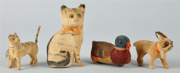LOT OF 4: CLOTH-COVERED ANIMAL TOYS.              