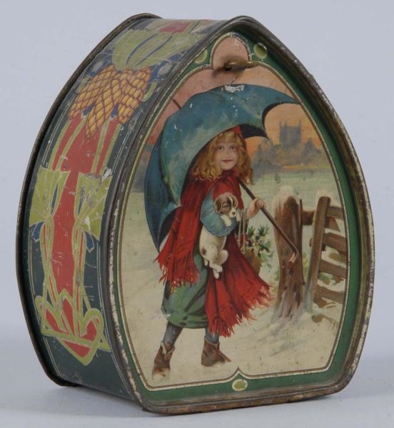 BISCUIT TIN WITH YOUNG GIRL.                      