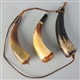 LOT OF 3: SMALL POWDER HORNS.                     