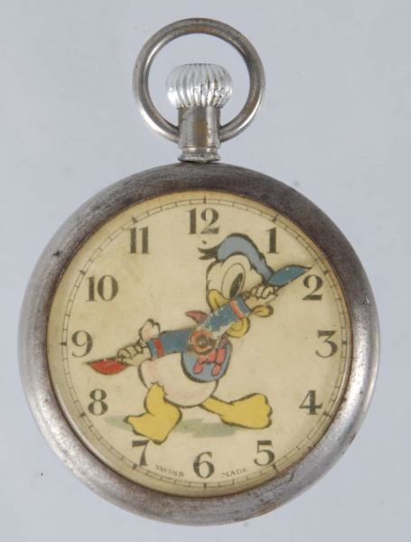 SCARCE WALT DISNEY DONALD DUCK POCKET WATCH.      