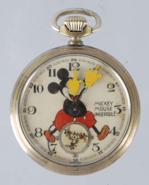 INGERSOLL WALT DISNEY MICKEY MOUSE POCKET WATCH.  