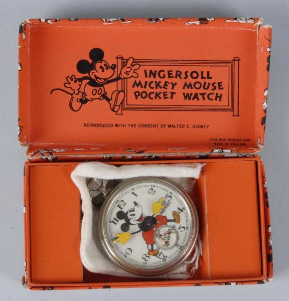 INGERSOLL WALT DISNEY MICKEY MOUSE POCKET WATCH.  