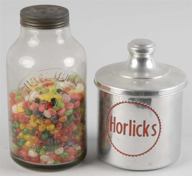 LOT OF 2: HORLICKS CONTAINERS.                   