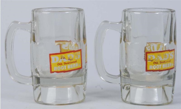 LOT OF 2 DADS ROOT BEER MUGS & 7 MISSION GLASSES 