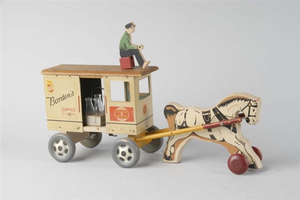 RICH TOYS BORDENS HORSE-DRAWN MILK WAGON.        