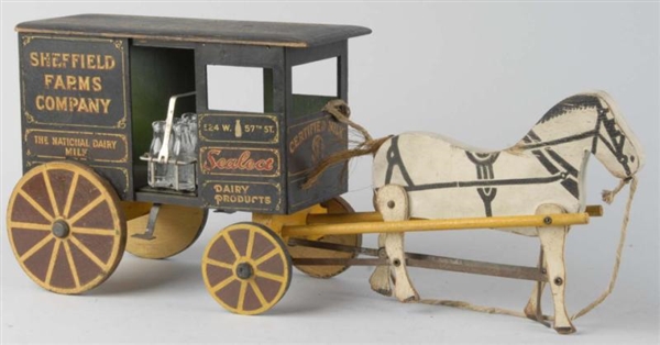 SHEFFIELD FARMS CO. HORSE-DRAWN MILK WAGON TOY.   