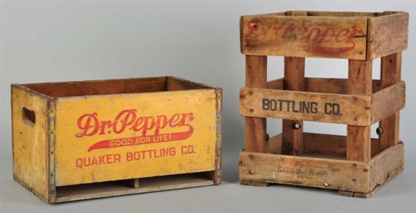 LOT OF 2: EARLY WOODEN DR. PEPPER CRATES.         