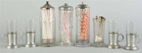LOT OF 8: ASSORTED SODA FOUNTAIN ITEMS.           