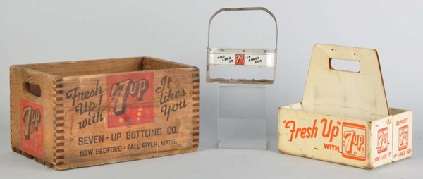 LOT OF 3: ASSORTED 7UP CARRIERS.                  