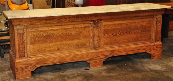 OAK MARBLE TOP STORE COUNTER.                     