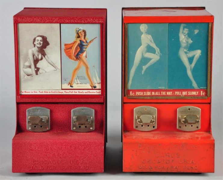 LOT OF 2: EARLY TRADE CARD DISPENSERS.            