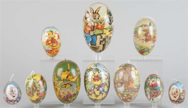 LOT OF 10: PAPER MACHE EASTER EGGS.               