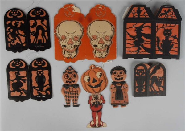 LOT OF 8: HALLOWEEN DIE-CUTS AND LANTERNS.        