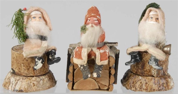 LOT OF 3: CHRISTMAS SANTA CANDY CONTAINERS.       